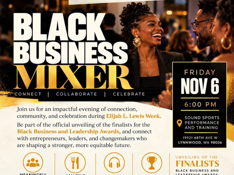 BOBE Black Business Mixer flyer: Friday, November 6 at 6 PM, Sound Sports Performance and Training. Check the RSVP page for current venue details.