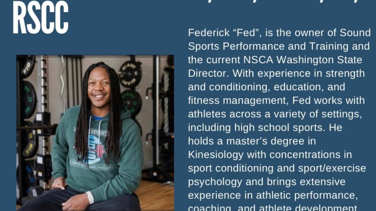 Federick Brooks, speaker at the 2026 NSCA Arizona State Clinic, presenting Ready to Run Fast? A Practical Progression of Sprint Drills.